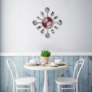 Orologio da Parete Decorativo a Forma di Posate per Cucina, Design Creativo, Grande Orologio in Metallo da 18 Pollici al Quarzo per <span class=keywords><strong>Soggiorno</strong></span> - Product Image 4