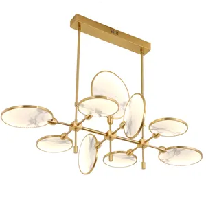 Yizhongshan — lustre led circulaire en cuivre, luminaire décoratif moderne, grand lustre led doré, idéal pour la maison, usine