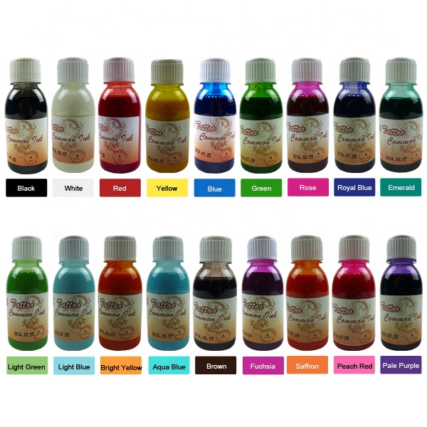 Красочные золотые металлические модные чернила для татуировок