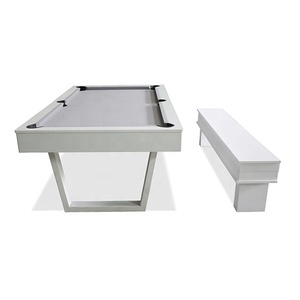Color blanco personalizado y productos <span class=keywords><strong>de</strong></span> <span class=keywords><strong>billar</strong></span> <span class=keywords><strong>de</strong></span> <span class=keywords><strong>7</strong></span> <span class=keywords><strong>pies</strong></span> mesa <span class=keywords><strong>de</strong></span> comedor con Banco - Product Image 1