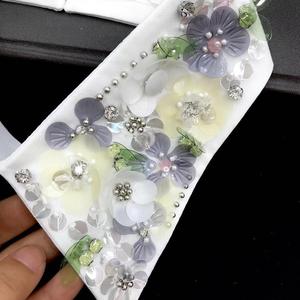 Collar de Encaje de Cristal con Flores de Lentejuelas de Moda, Bordado de Tela, Estilo Vintage - Product Image 6
