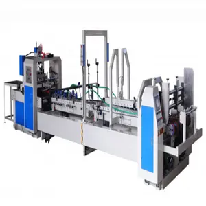 High Speed Carton Box Automatic Paper Feeding Folding Gluing Sticky Making Machine