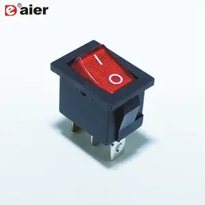 ปิด 3PIN Single Pole ครอบคลุม Rocker Switch T85/55 220 V LED