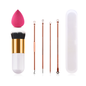 4PCS Private Logo Accettato di Rimozione di Comedone Rosa di Bellezza Spugna Kabuki Spazzole di Trucco Naso Brufolo Acne Rimozione della Cicatrice Set - Product Image 2