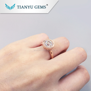 14 K/18 k blanco oro/amarillo 1 quilates siempre uno DEF vvs diamante sintético anillo de compromiso precio de anillo - Product Image 6