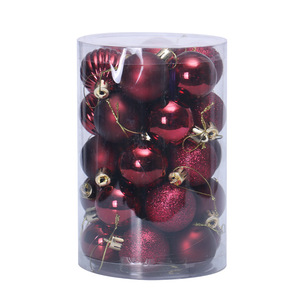 Boule de Noël suspendue de décoration d'ornement d'arbre de Noël en plastique bon marché en gros 2025 - Product Image 4
