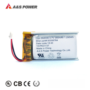 UL UN38.3 인증 <span class=keywords><strong>552035</strong></span> <span class=keywords><strong>3.7v</strong></span> 350mah 리튬 폴리머 충전식 배터리 착용 장치 - Product Image 6