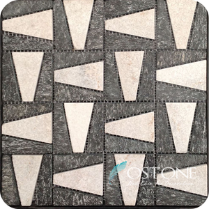 Ngẫu nhiên Hình Thang Hoa Văn Màu Vàng <span class=keywords><strong>Slate</strong></span> Đá Tự Nhiên Khảm Bức Tranh Tường Gạch - Product Image 4