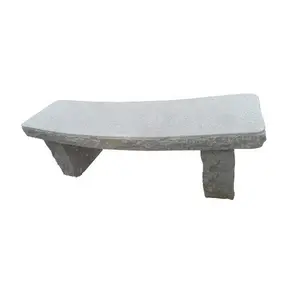 G682 Yellow Granite Outdoor Curved Bench Stone Garden Furniture Granite Garden Bench