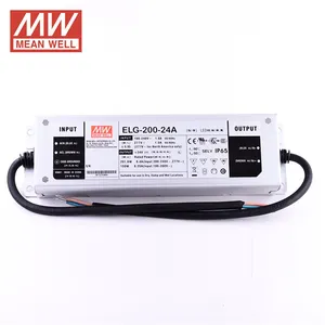 MeanWell-fuente de alimentación LED ELG-200-24, 200W, 24V, salida única, voltaje constante de 200W, unidad LED de corriente constante