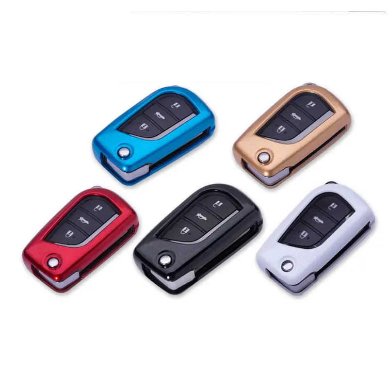ABSペイントCar Key Case CoverためToyota Hilux Vigo Keyless Remote Case Casing Side Shell Cap Fob Protection