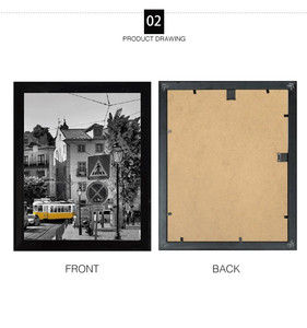 Colgantes de pared de madera negro MDF A4 <span class=keywords><strong>Marcos</strong></span> de fotos, 8x10 Marco de fotos simple para decoración del hogar - Product Image 2