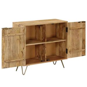 Buffet moderne en bois de manguier massif, meubles de maison avec pieds en forme de chevilles, adapté à la salle à manger, armoire de rangement - Product Image 3