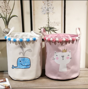 Cestini portabiancheria per cameretta in stile nordico per bambini con gatto e balena dei cartoni animati - Product Image 2