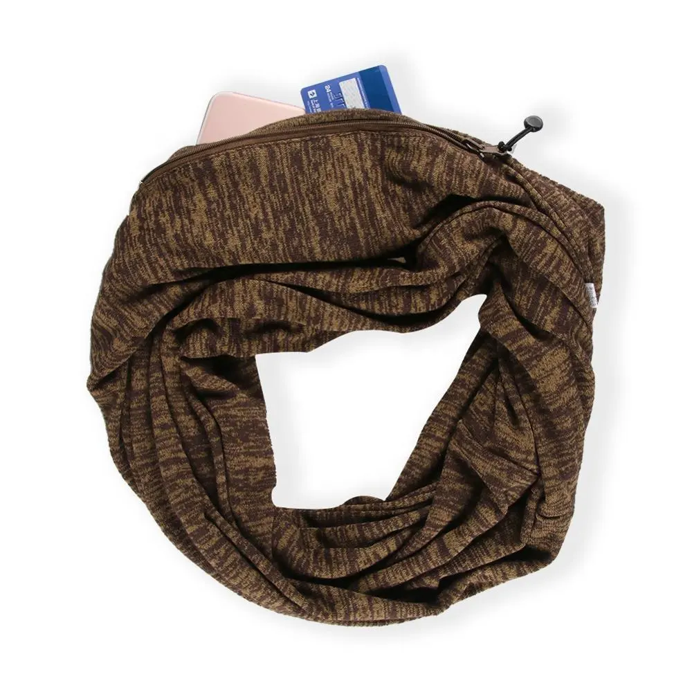 Amazon горячая Распродажа шарф для поездок карман мода легкий вязать Кабриолет бесконечные шарфы