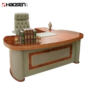Foshan fabrika kaynağı klasik İtalyan tarzı tasarım patron kullanımı ofis masası seti ofis mobilyaları yönetici masası