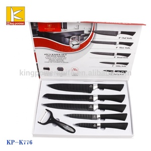 Semitree — ensemble de 6 <span class=keywords><strong>couteaux</strong></span> en obsidienne, pour cuisine, ligne suisse, chef classique, en acier inoxydable, de haute qualité - Product Image 2