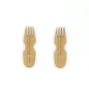 Custom Logo 10Cm Bamboe Spork Camping Spork