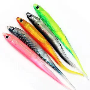 fifishing soft bait 95mm 2.6g fish fishing lures Rainbow color Sequin swing winter Ice fishing spinner bait