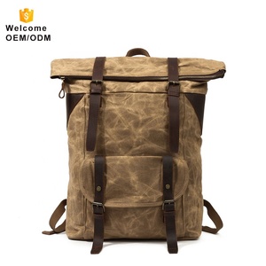 Bajo MOQ <span class=keywords><strong>camping</strong></span> impermeable senderismo viajes portátil mochila de los hombres al por mayor negro morral de la lona - Product Image 1
