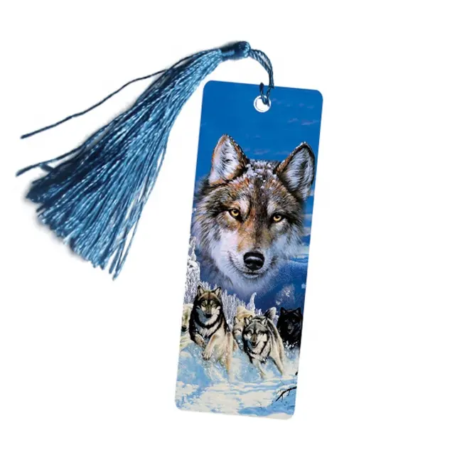 PET Custom 3D Bookmark with Tassels, Beautiful dog 3d lenticular bookmark