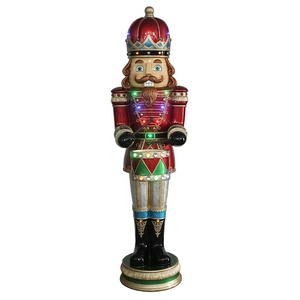 Bán Buôn Casse Noisette Mult Led Nhạc Chơi Trống Trang Trí 6 Ft Giáng Sinh Sợi Thủy Tinh Resin <span class=keywords><strong>Nutcracker</strong></span> <span class=keywords><strong>Soldier</strong></span> - Product Image 1