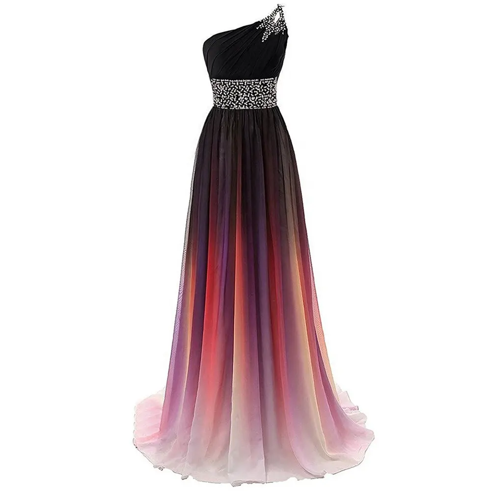 Fashion design prom dress distributeur dames avond party Dress kleurverloop Bandage Bruidsmeisje Jurk