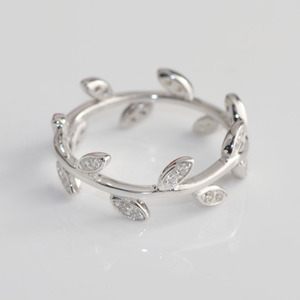 Natürliche Moissanite Diamant Schmuck Mosaik Ring mit Kleine Diamant 14 K 18 K Weiß Gold Partysu Ring