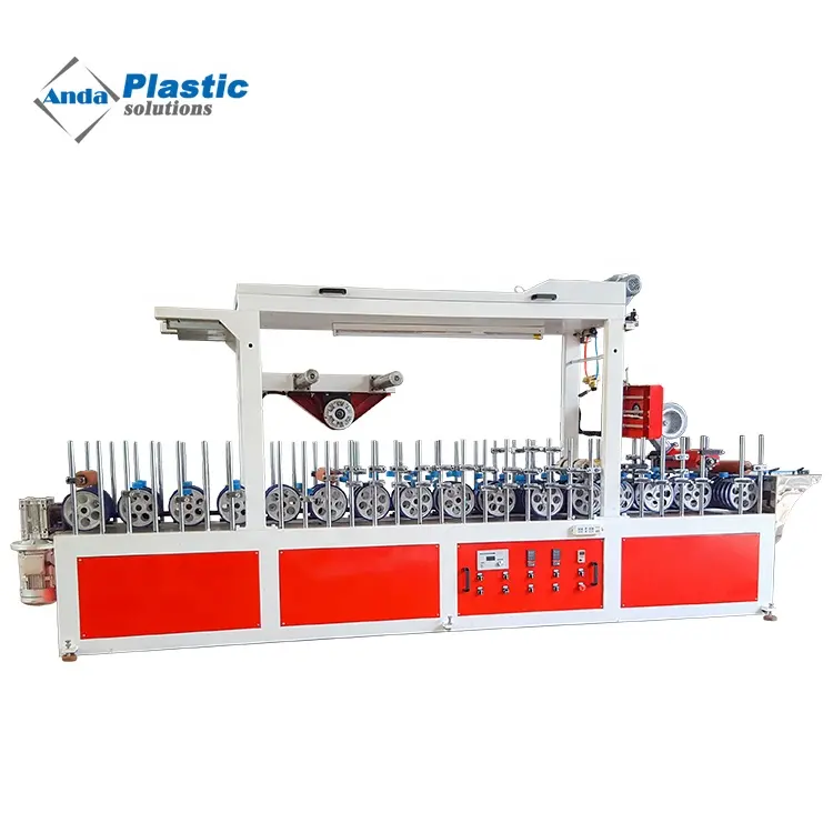 Automatic pvc window and door profile laminating machine with cold glue