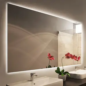 Désembueur led interrupteur tactile intelligent éclairé miroir rétroéclairé miroir de salle de bain avec lumière led