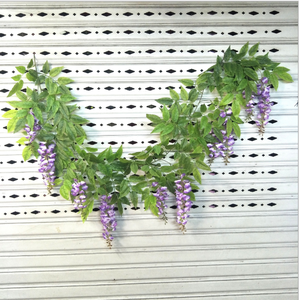 <span class=keywords><strong>Fleurs</strong></span> artificielles de glycine en tissu réaliste faites à la main pour la décoration de mariage - Product Image 6