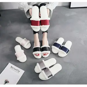 Slippers Indoor Comfort Shoes Ankle Strap Sandals black silk ribbon slides slippers