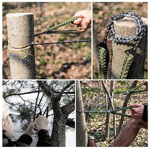 24-Inch <span class=keywords><strong>Pocket</strong></span> Kettingzaag Draad Zaag Outdoor Survival Gear Opvouwbare Kettingzaag Met Parachute Koord Hand Voor Bomen - Product Image 4