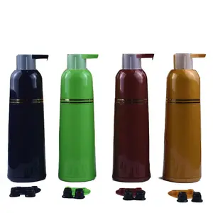 Custom color round shape PP plastic 2 in 1 hair dye bottle shampoo packing bottle