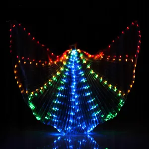 Adult 2019 Performance Stage Night Club Rainbow Multi Butterfly Bellydance Wings Costume Led Isis Wings For Women