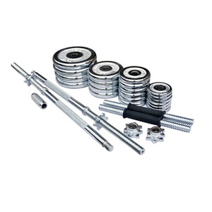 China Manufacture <strong>50kg</strong> Adjustable <strong>Chromed</strong> <strong>Barbell</strong> <strong>Dumbbell</strong> <strong>Set</strong> With Plastic Case - Product Image 5