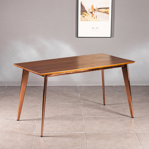 V Forme Métal Or Jambes Tables À Manger En Bois Table de Salle Meubles Vintage Look Industriel Cuisine À Manger Tables - Product Image 2