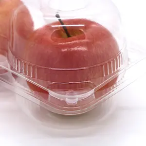 Two piece PET material plastic apple shape fruit box clamshell