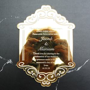 <span class=keywords><strong>2021</strong></span> personnalisé En Or Arabe Élégant Acrylique Invitations De <span class=keywords><strong>Mariage</strong></span> - Product Image 5
