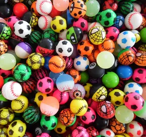 Wholesale Colorful toys ball Rubber Bouncy Balls 27mm Printed Bouncing Ball For Vending Machine