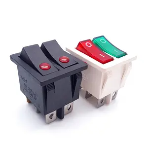 KCD4 2 pole double button16A 250V AC T125 DPDT pin diagram rocker switch dual rocker switch