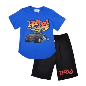 New Kids Boys Clothing 2 Piece Sets Children Clothes Boys Summer Clothing Set Toddler Clothing Casual Silk Screen Printing 8849