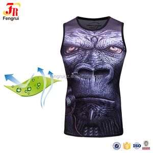 Ropa de los hombres 3 <span class=keywords><strong>D</strong></span> impresión compresión DC Comics Marvel King Kong y Tyrannosaurus rex chaleco para correr - Product Image 3