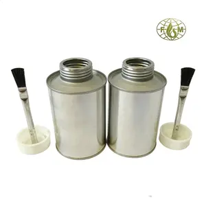 250ml empty metal glue bottle plastic lid brush container for seal solvent packaging