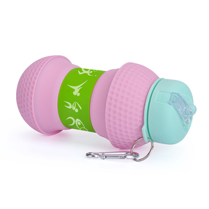 Portátil en relieve de silicona de grado médico Rosa botella de agua - Product Image 3