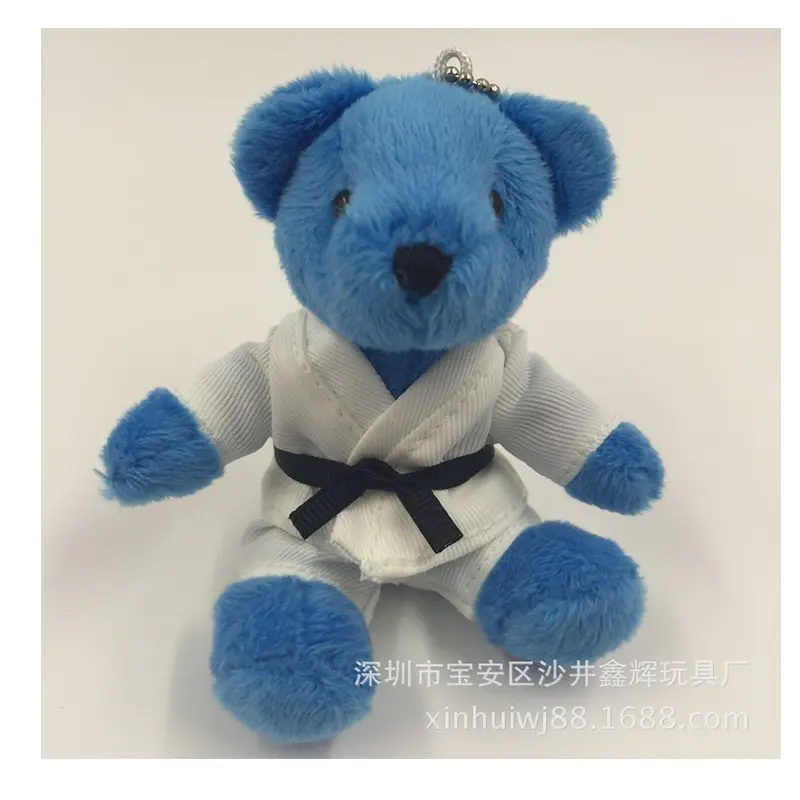 Personalizado colgante de judo usar karate ropa taekwondo ropa de oso de peluche juguetes de peluche