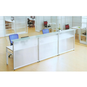 Bancone Reception Moderno per Ufficio Certificato ISO9001 in Legno con Pannello Colorato Opzionale CKD per Hotel e Palestre - Product Image 5