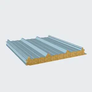 Low Cost for steel building roofing and wall roofing rock wool sandwich panel