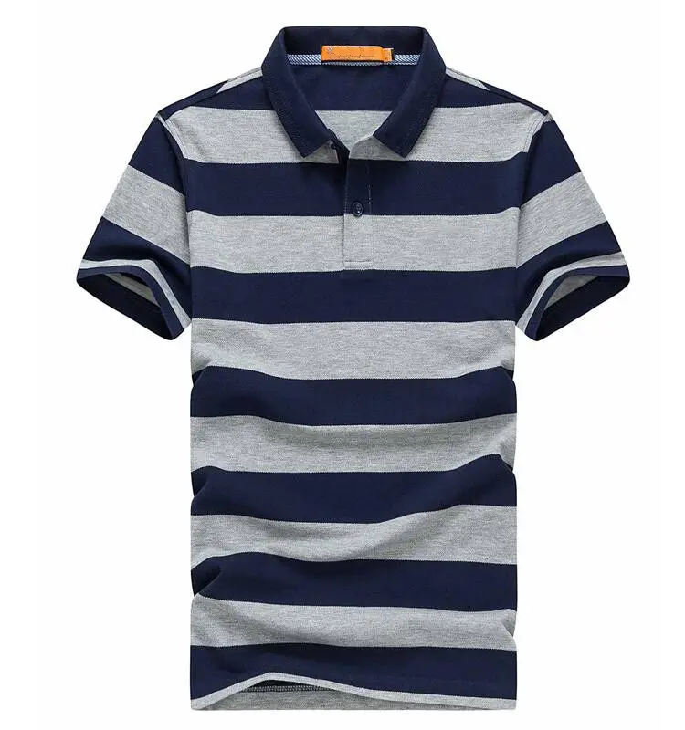 Wholesale High Quality 100% Polyester Pique Fabric Custom Logo Print Men yarn dyed Stripe Polo Shirt