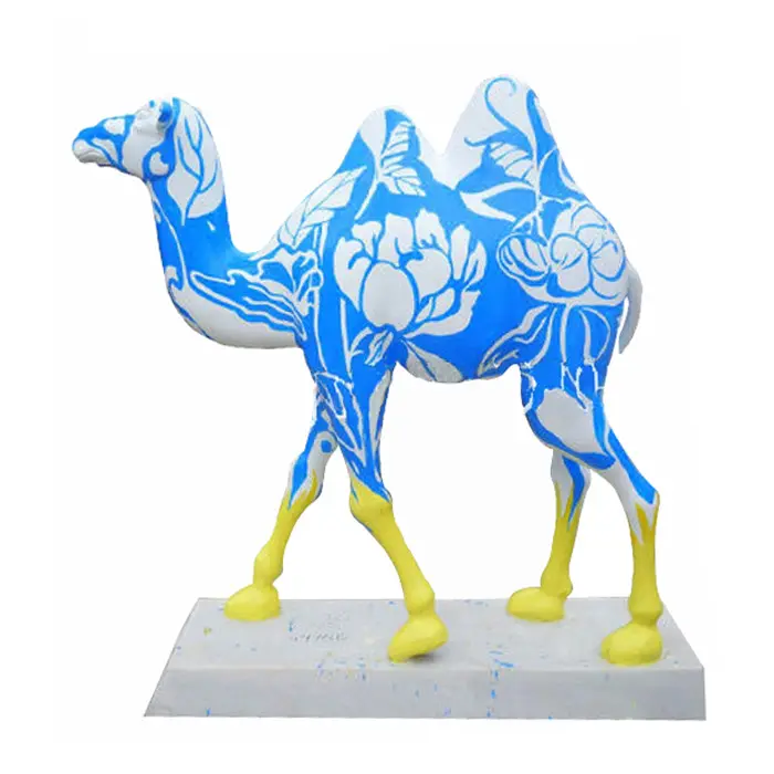 Уличная садовая декоративная статуя из стекловолокна в виде животного верблюда